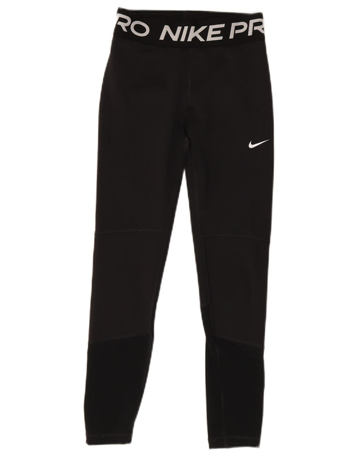 Leggings grafici NIKE Dri Fit per ragazze 10-11 anni poliestere nero medio