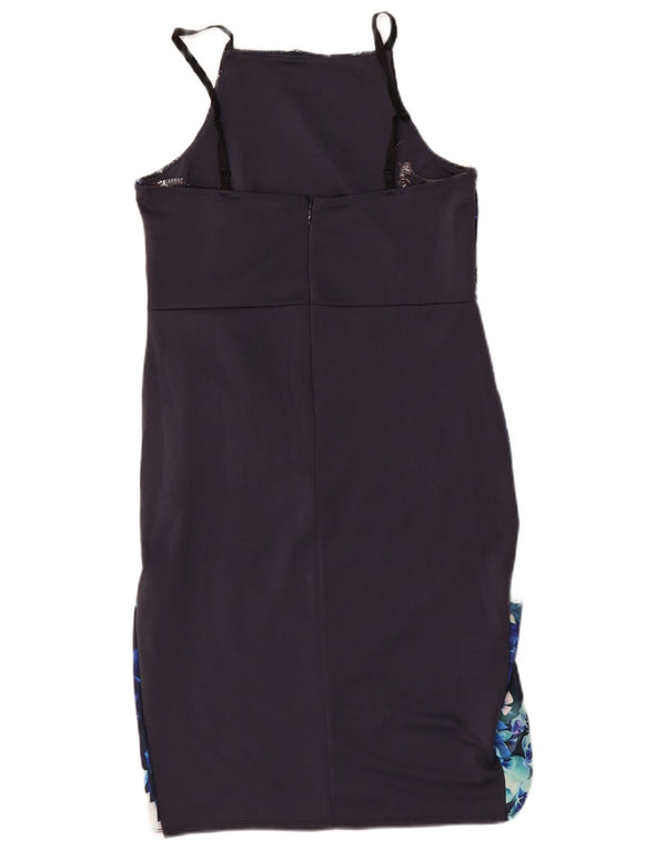 Abito aderente da donna Lipsy UK 14 Grande poliestere floreale blu navy