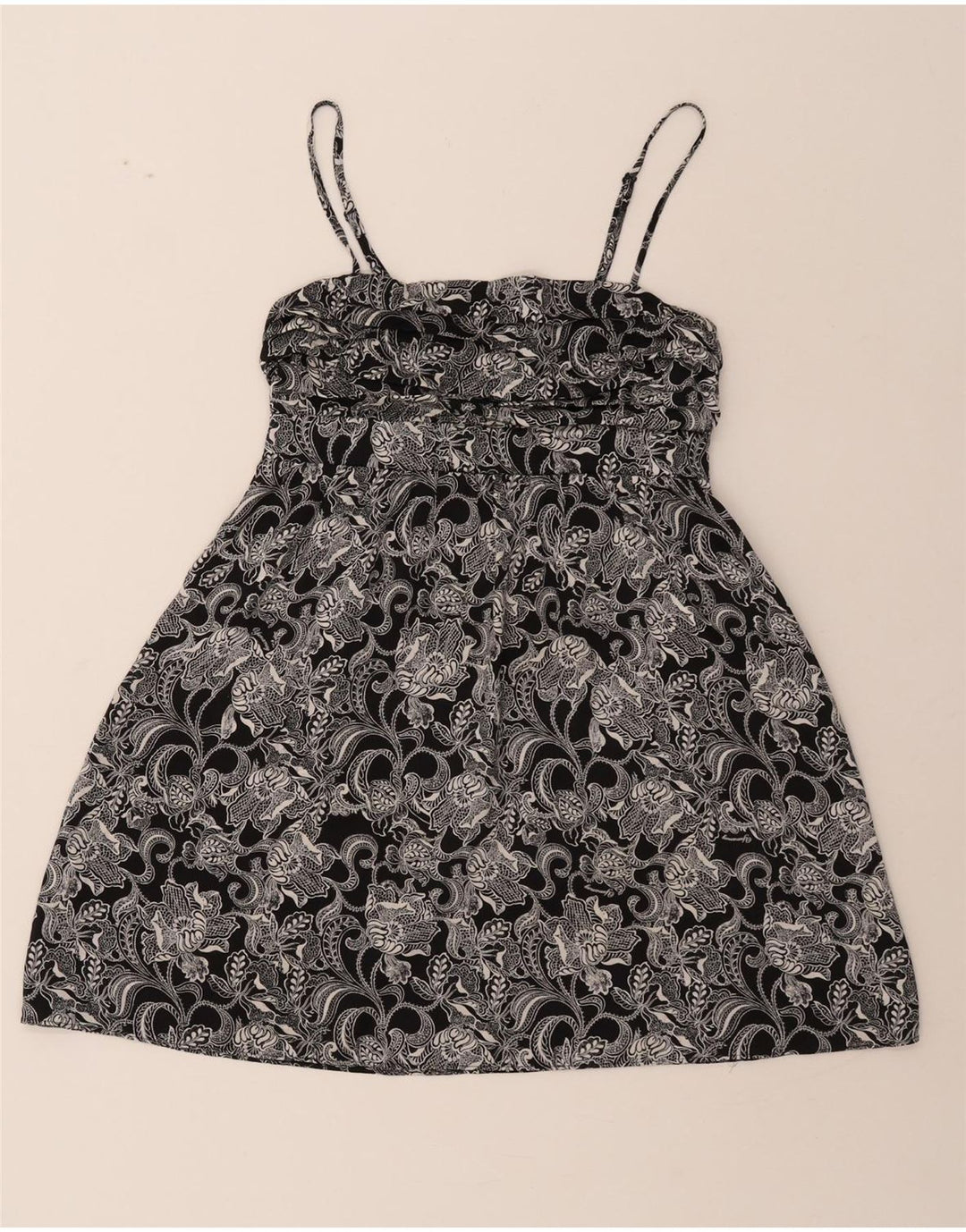 CALVIN KLEIN JEANS Womens Sundress UK 12 Medium Black Paisley Polyester Vintage Calvin Klein Jeans and Second-Hand Calvin Klein Jeans from Messina Hembry 