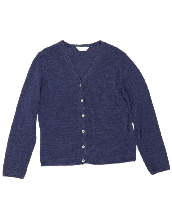 Maglione cardigan corto da donna Marks & Spencer UK 14 grande blu navy