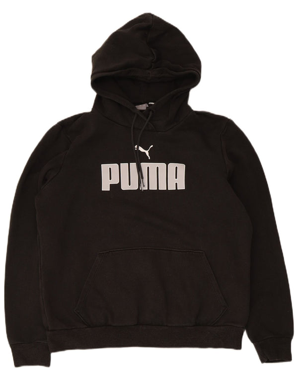 Felpa con cappuccio grafica da donna Puma UK 16 grande cotone nero