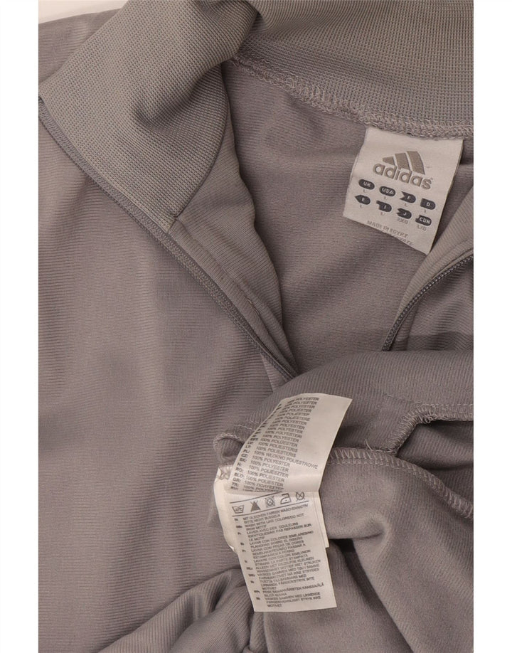 Giacca da ginnastica da uomo Adidas grande in poliestere grigio