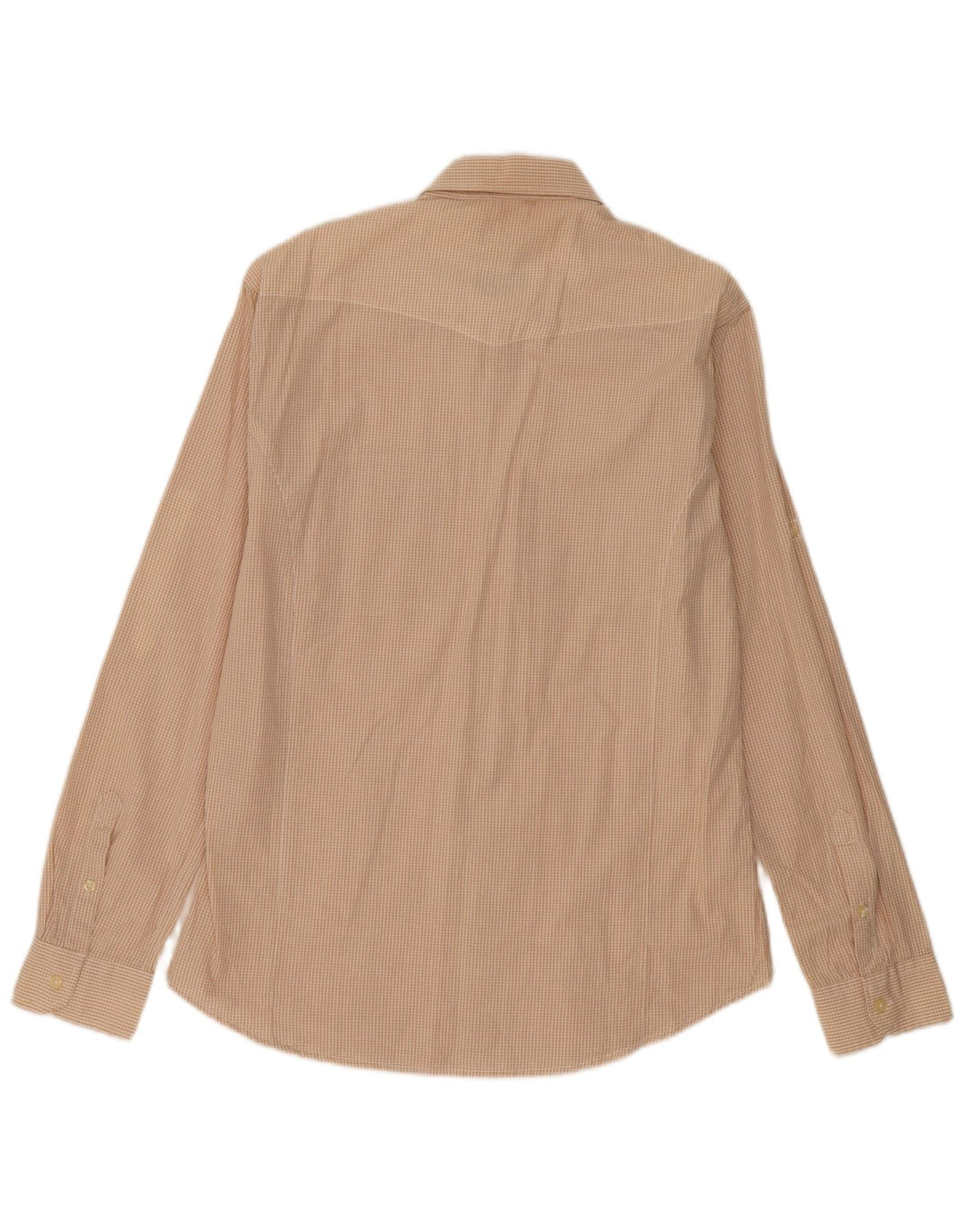 Camicia Carrera da uomo slim fit grande in cotone a quadretti beige