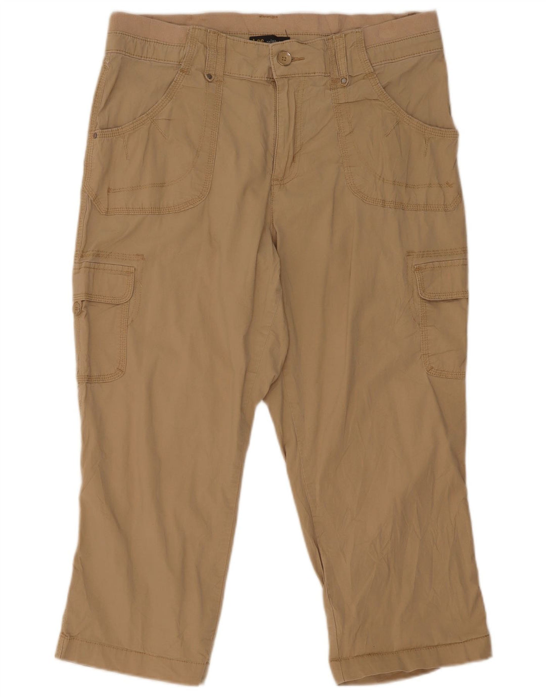 Pantaloni Capri cargo da donna Lee US 14 Large W32 L22 Cotone beige