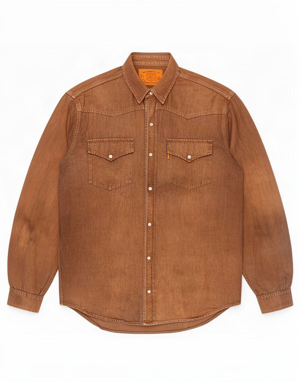 Camicia di jeans da uomo Levi's in cotone marrone medio