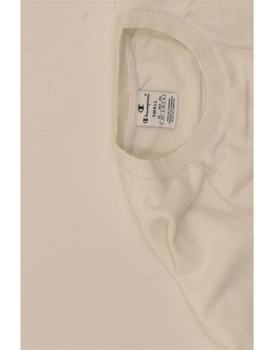 Top corto con grafica oversize da donna Champion manica lunga UK 10 piccolo bianco