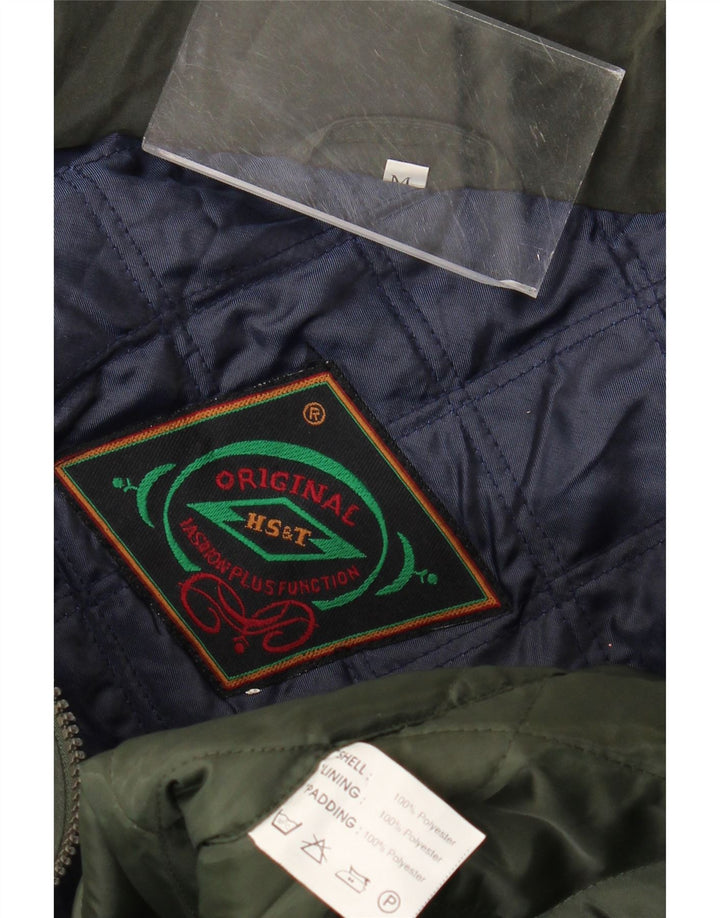 Giacca utility dal taglio ampio con grafica vintage da uomo UK 38 Poliestere kaki medio