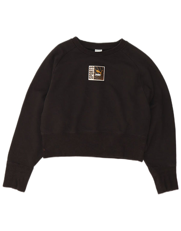 Felpa corta da donna con grafica Puma UK 14 cotone medio nero