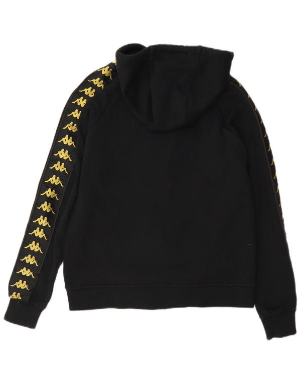 Felpa con cappuccio e zip oversize con grafica Kappa da donna UK 6 XS cotone nero