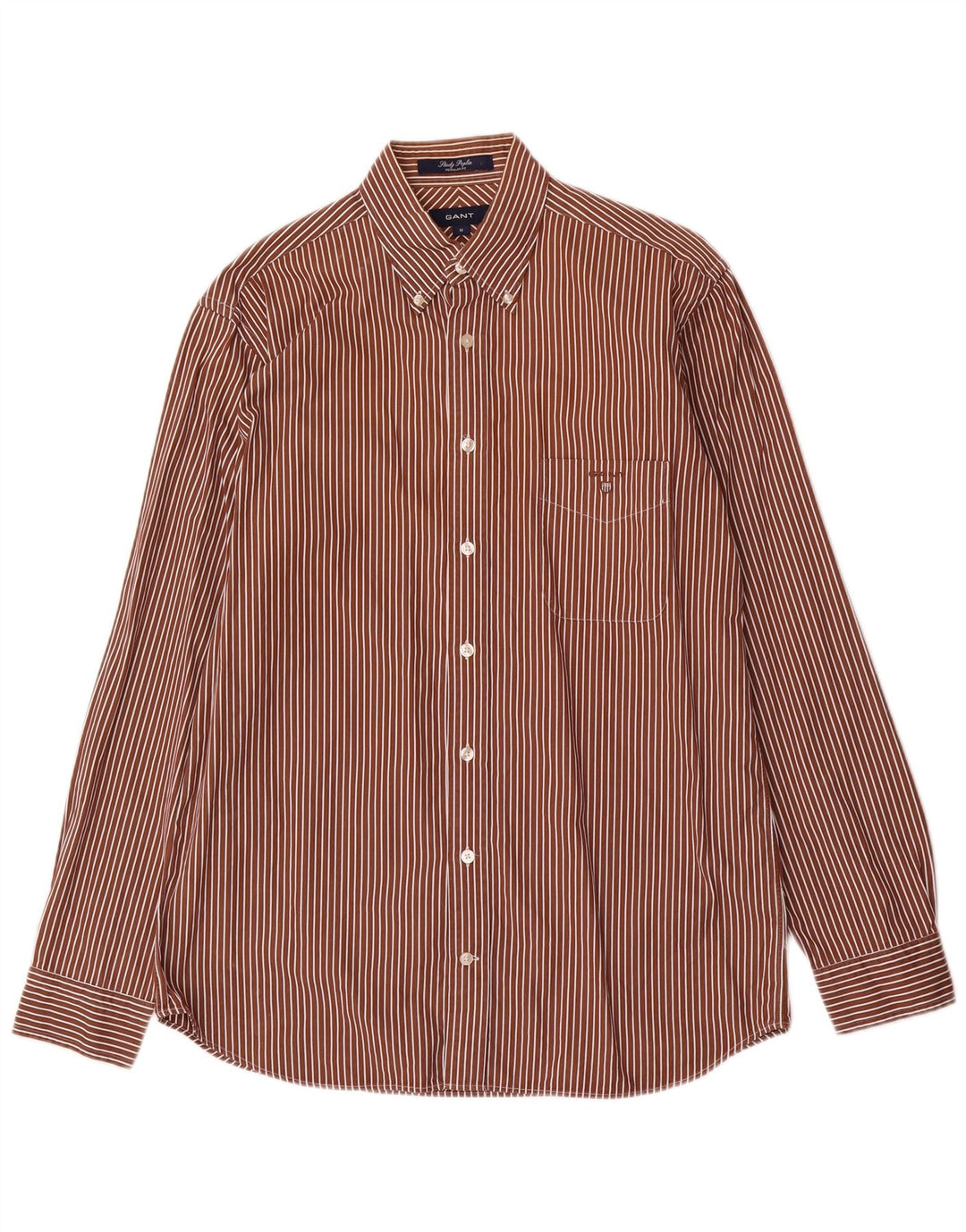 Camicia Gant da uomo vestibilità regolare in cotone a righe marrone medio