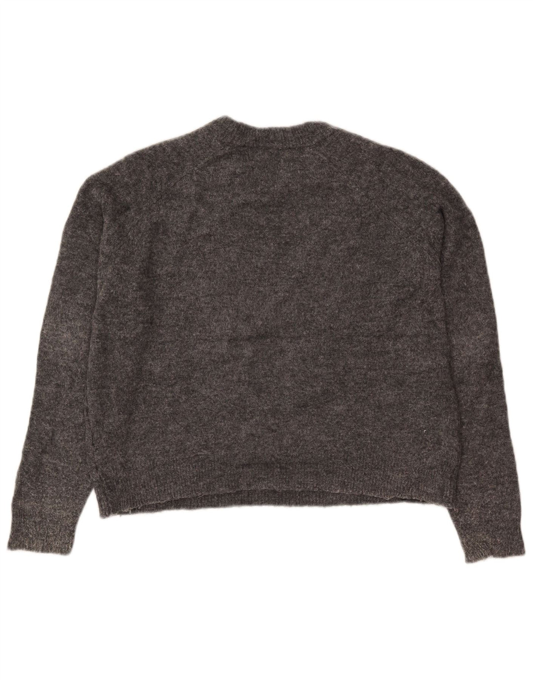 Maglione girocollo oversize corto da donna Zara UK 10 piccolo nylon grigio