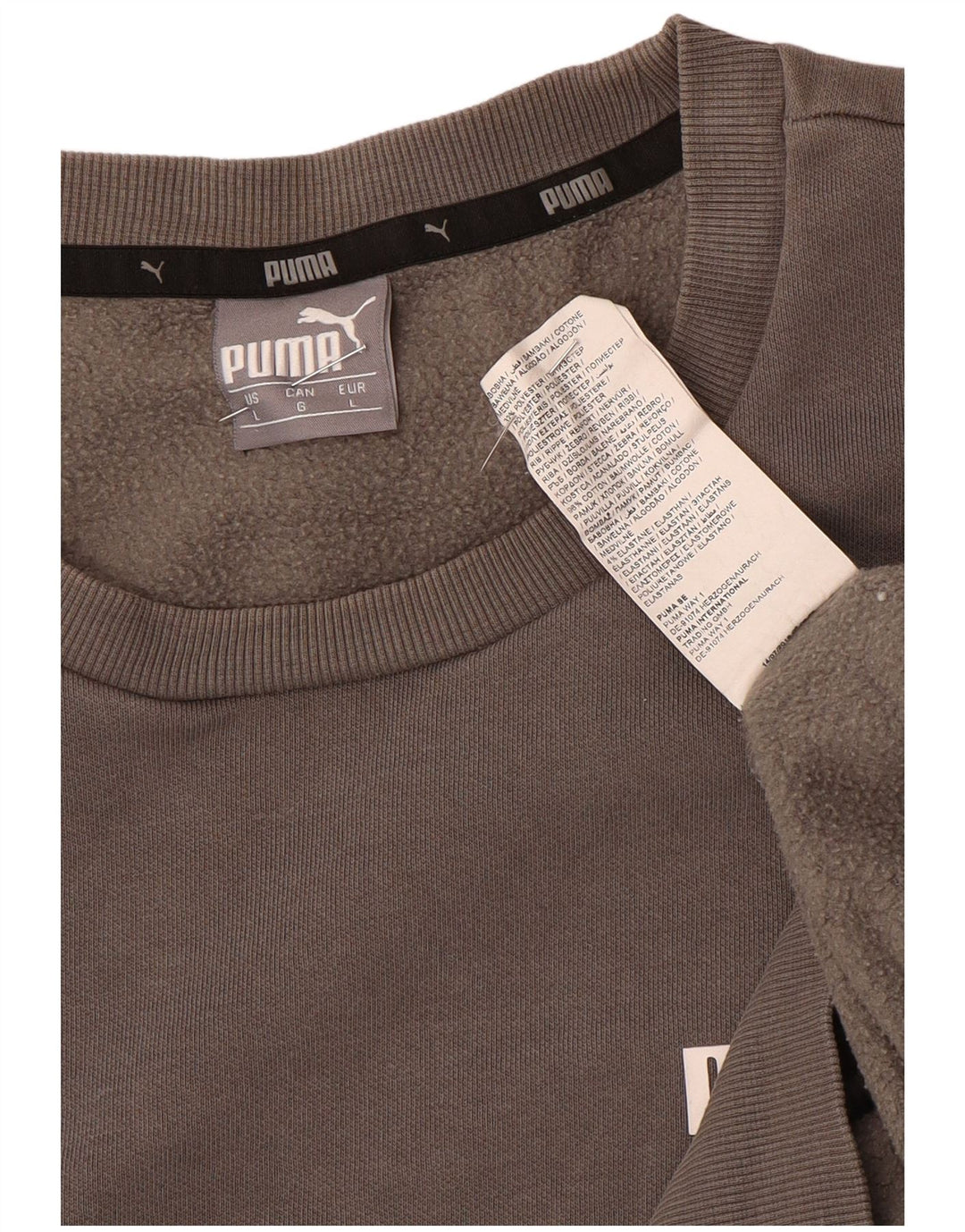 Felpa da uomo Puma Maglione grande in cotone grigio
