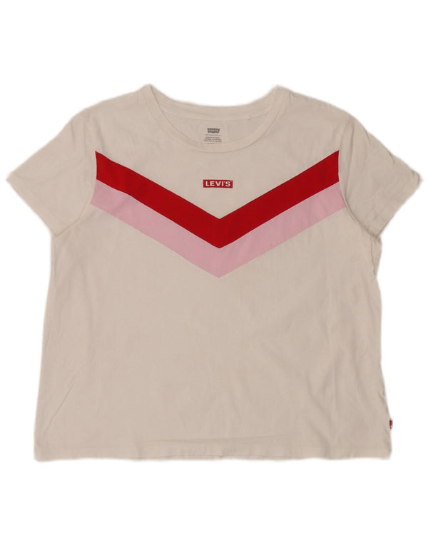 T-shirt grafica da donna Levi's Top UK 18 XL White Colourblock