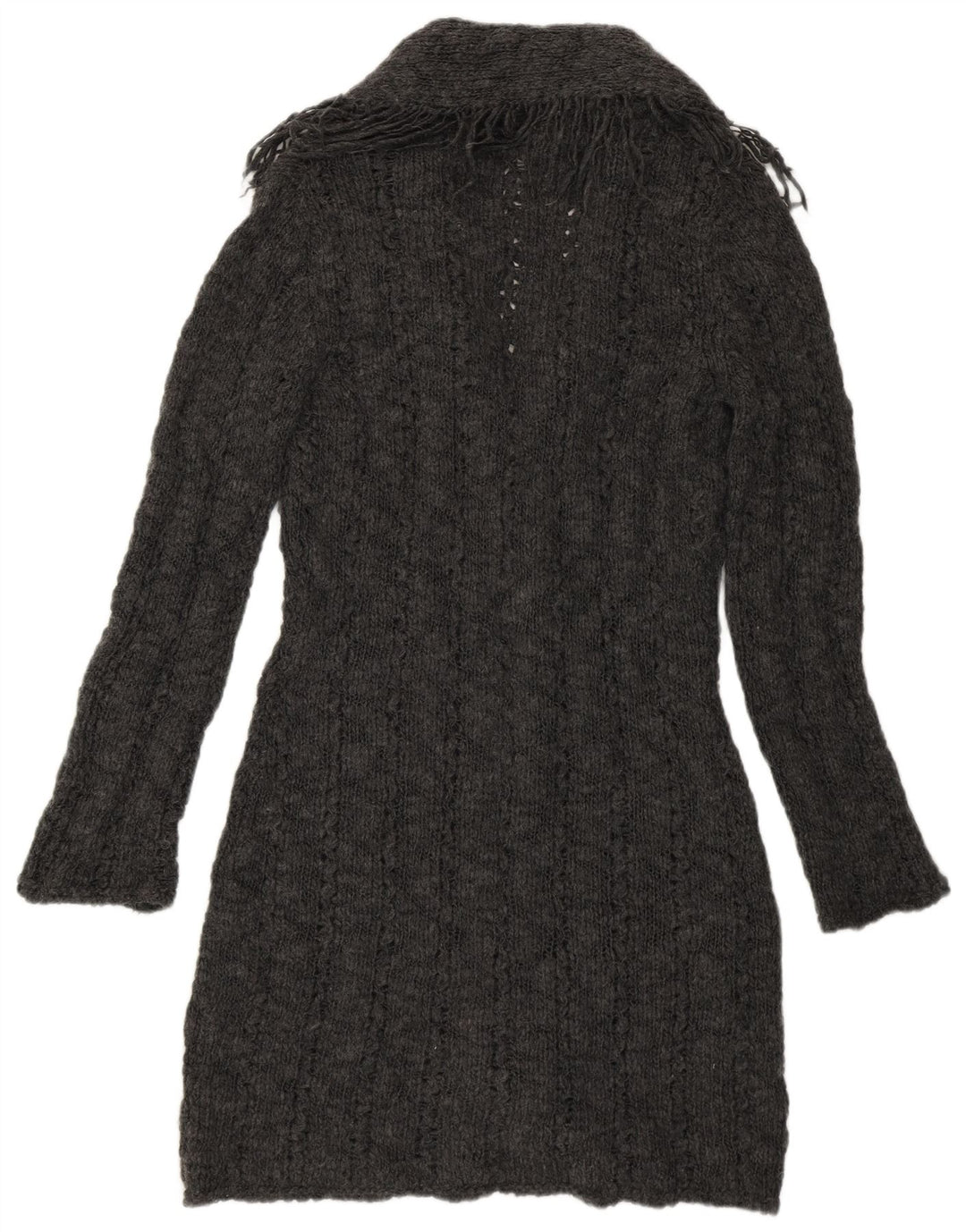 Maglione cardigan lungo da donna Marks & Spencer UK 12 Acrilico grigio medio