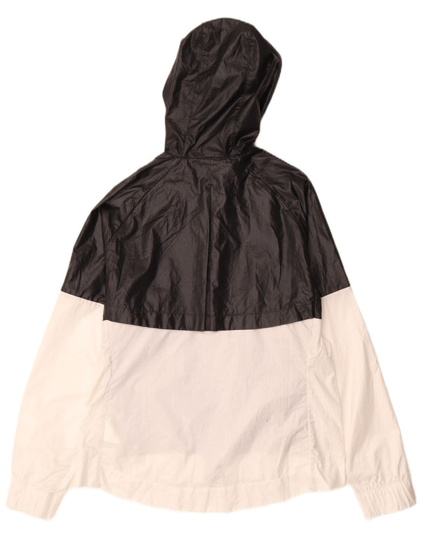 Giacca antipioggia con cappuccio da donna Nike UK 16 Large Nero Colourblock Poliestere