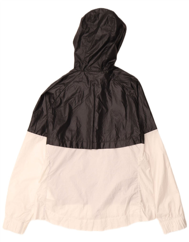 Giacca antipioggia con cappuccio da donna Nike UK 16 Large Nero Colourblock Poliestere