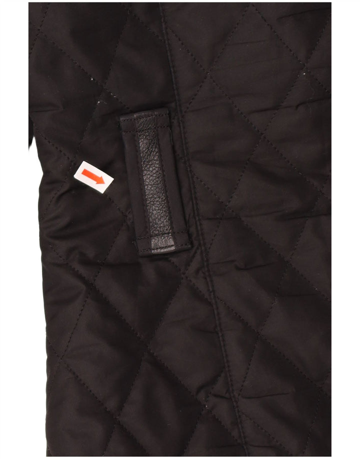 BARBOUR Womens Hooded Quilted Jacket UK 10 Small  Black Polyester