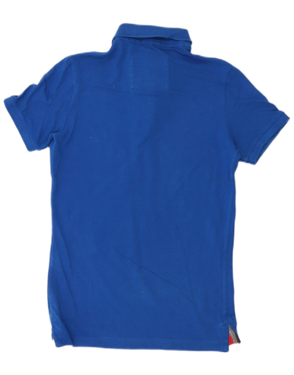 Polo da uomo Superdry in cotone blu medio