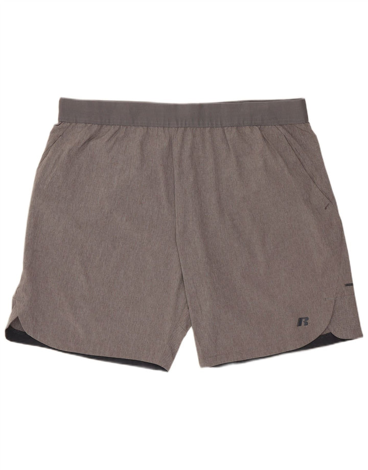 RUSSELL ATHLETIC Pantaloncini sportivi Dri-Power da uomo XL Poliestere grigio