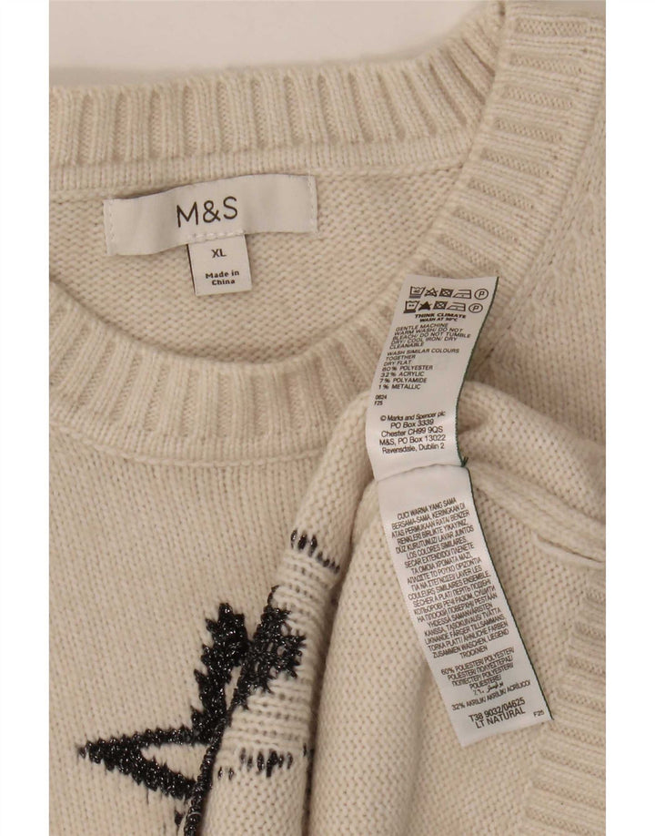 Maglione girocollo da donna Marks & Spencer con motivo astratto UK 18 XL B