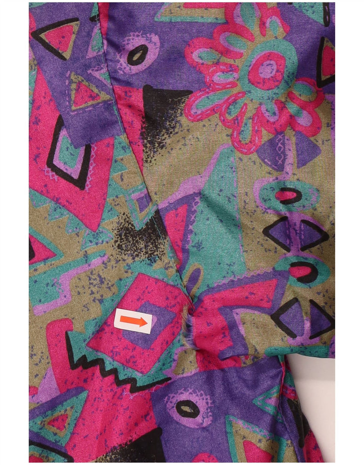 Cappotto giacca a vento con cappuccio per ragazze VINTAGE 15-16 anni multicolore geometrico