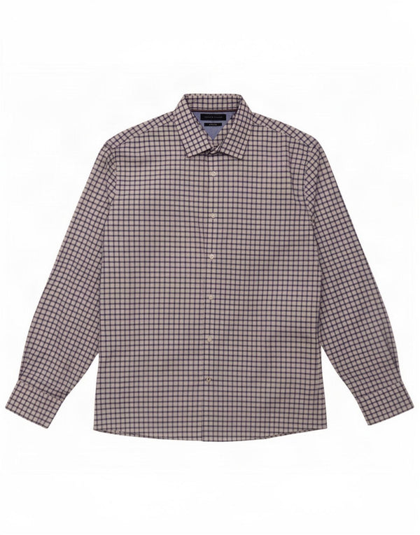 Camicia da uomo Tommy Hilfiger taglia 16 1/2 grande cotone a quadri bianchi