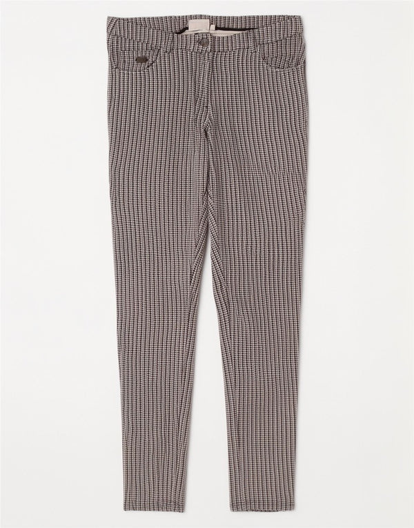 Pantaloni casual slim da donna Ellesse medi W30 L28 viscosa pied de poule grigia