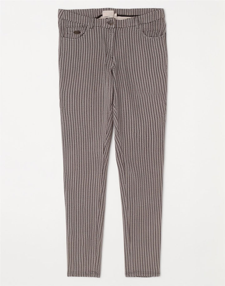 Pantaloni casual slim da donna Ellesse medi W30 L28 viscosa pied de poule grigia
