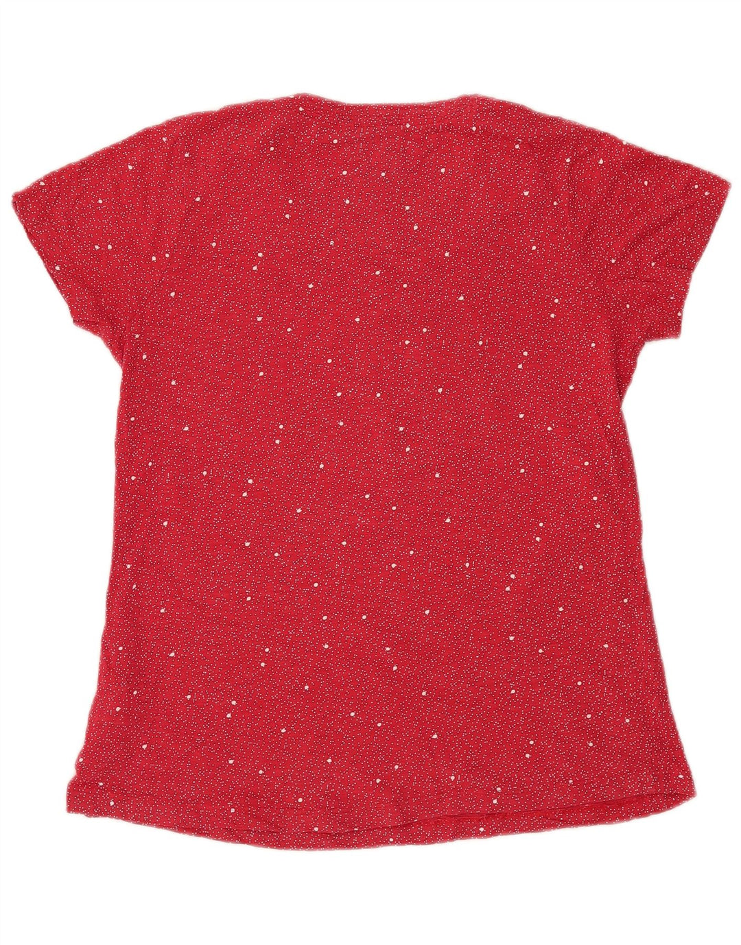 FAT FACE T-shirt da donna Top UK 10 piccolo cotone maculato rosso
