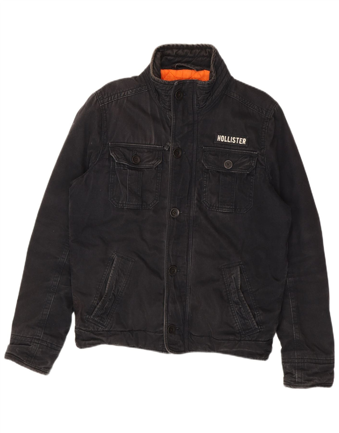 Giacca utility da uomo Hollister UK 40 Large in cotone nero