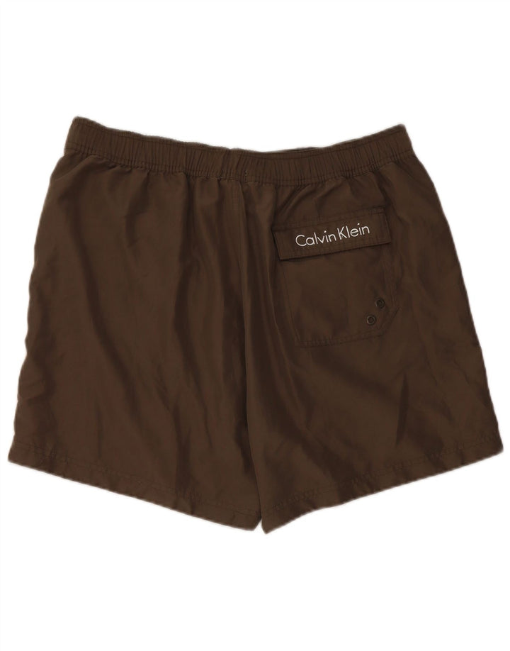 CALVIN KLEIN Pantaloncini da bagno con grafica da uomo Large Poliestere kaki