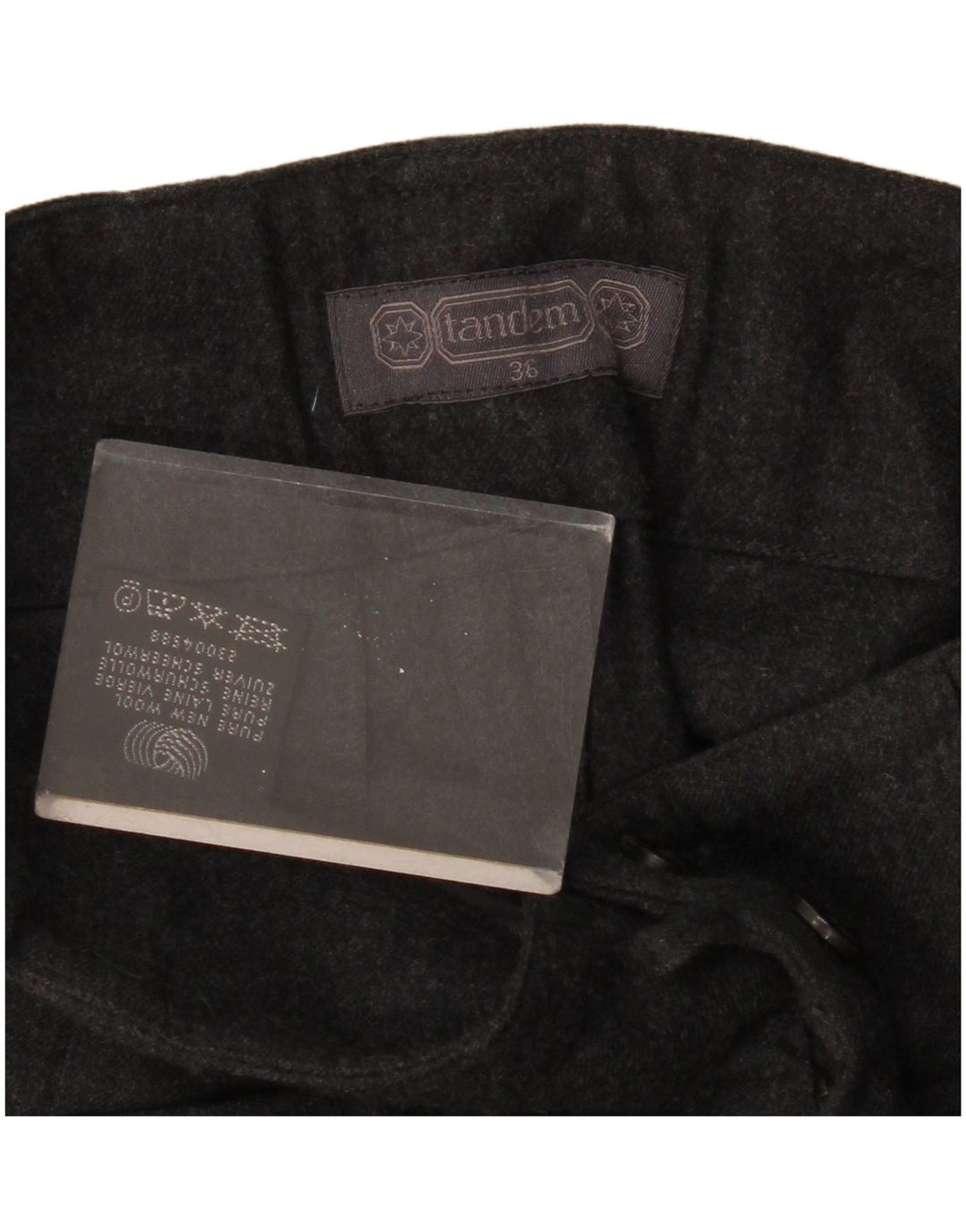 Pantaloncini casual a vita alta da donna VINTAGE EU 36 piccoli W28 lana vergine grigia