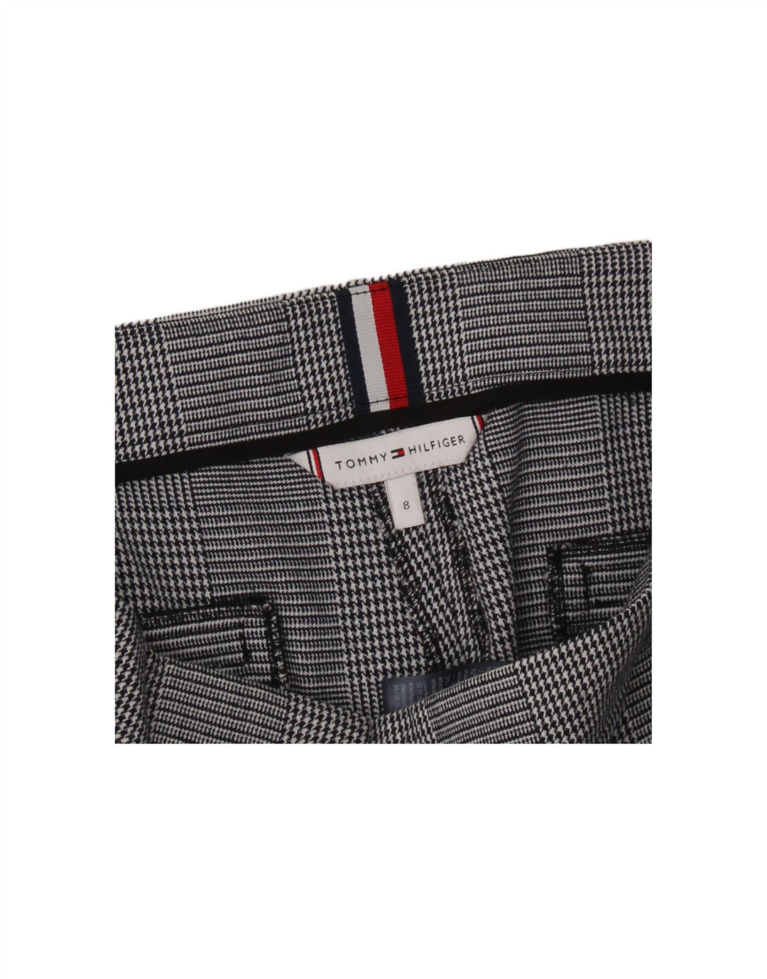 TOMMY HILFIGER Womens Slim Suit Trousers US 8 Medium W30 L29 Grey Check