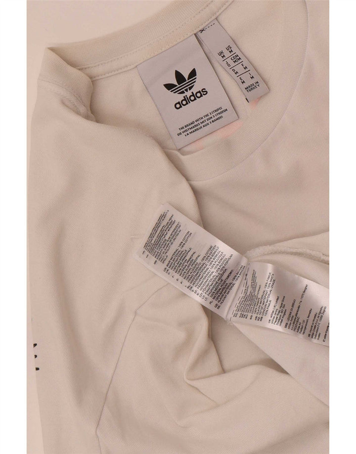 T-shirt grafica da uomo Adidas Top in cotone bianco medio