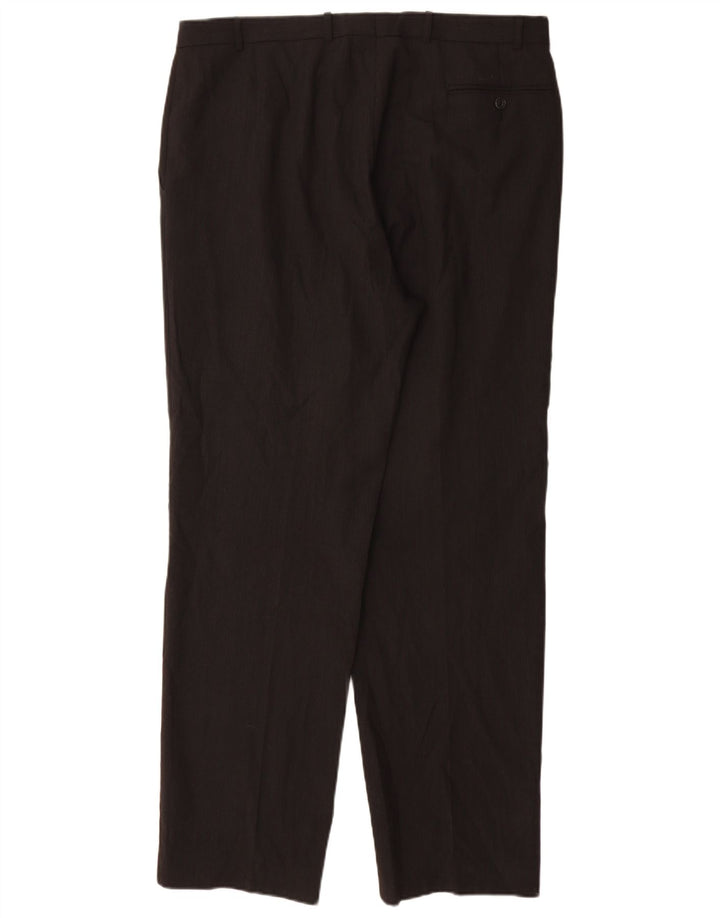 Pantaloni da abito con pegging da uomo Marks & Spencer W36 L32 poliestere nero