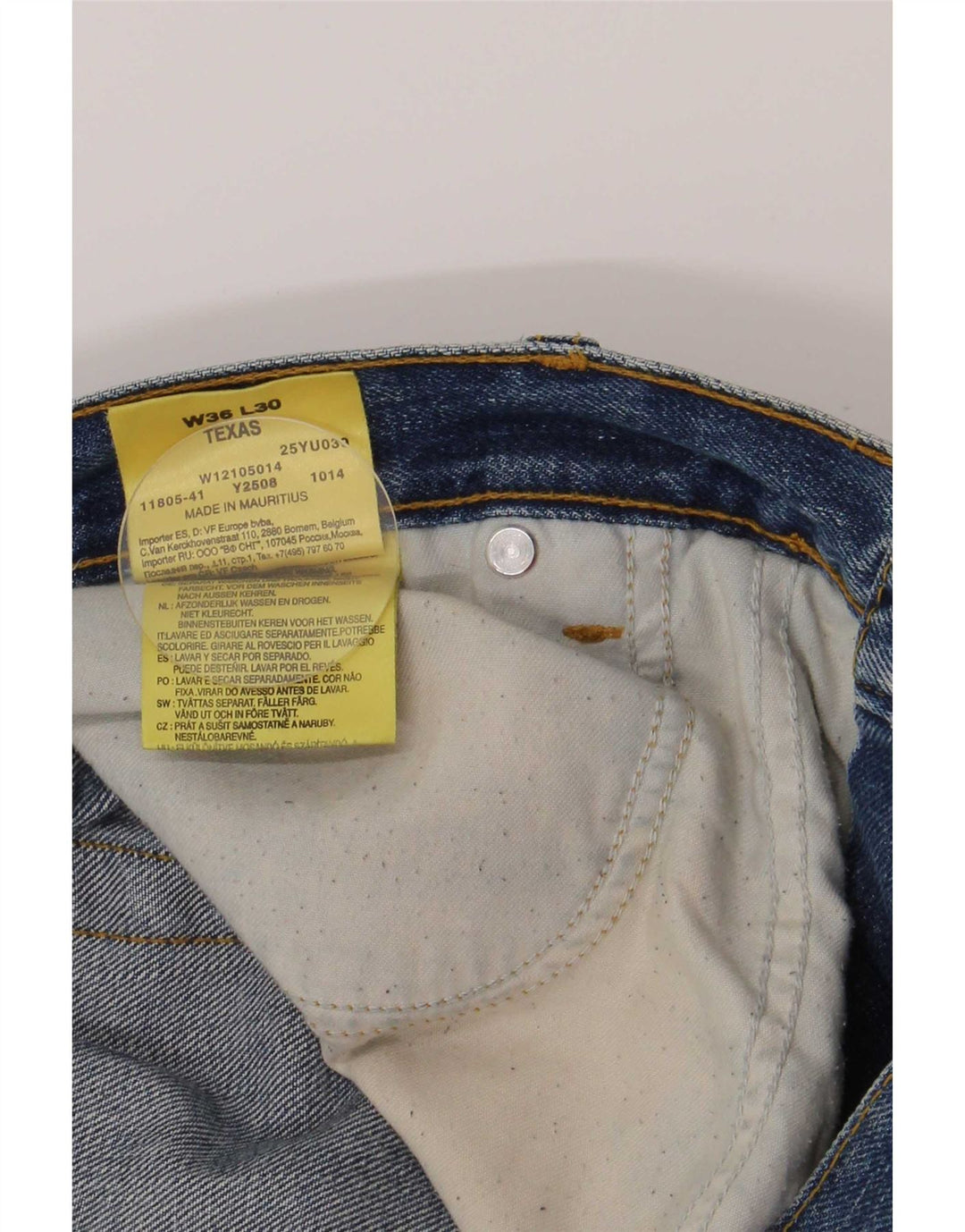 Jeans dritti regolari da uomo Wrangler Texas W36 L30 cotone blu