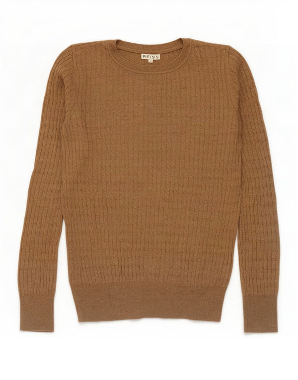 Maglione Reiss da uomo con scollo a barca piccolo in viscosa marrone