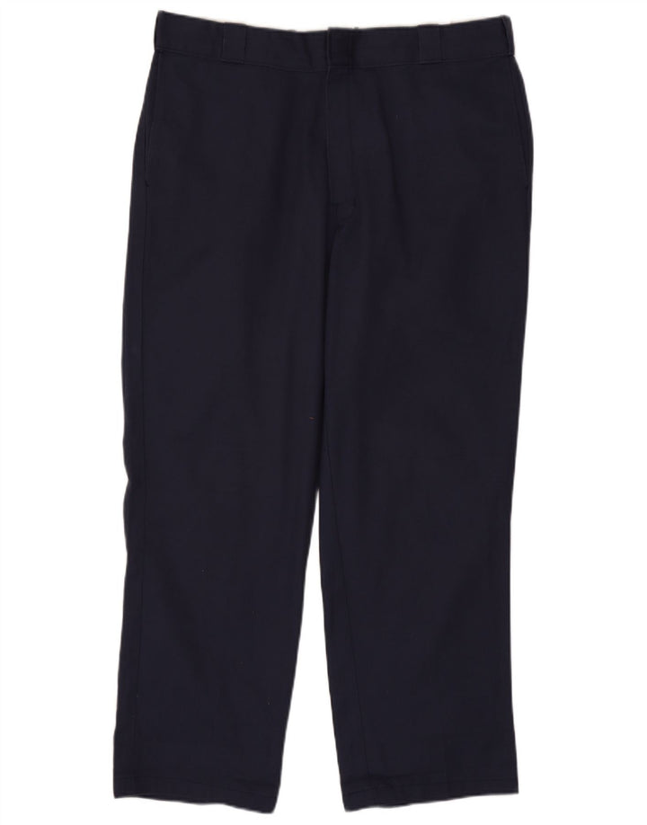 Pantaloni chino dritti da uomo Dickies W38 L30 poliestere blu navy