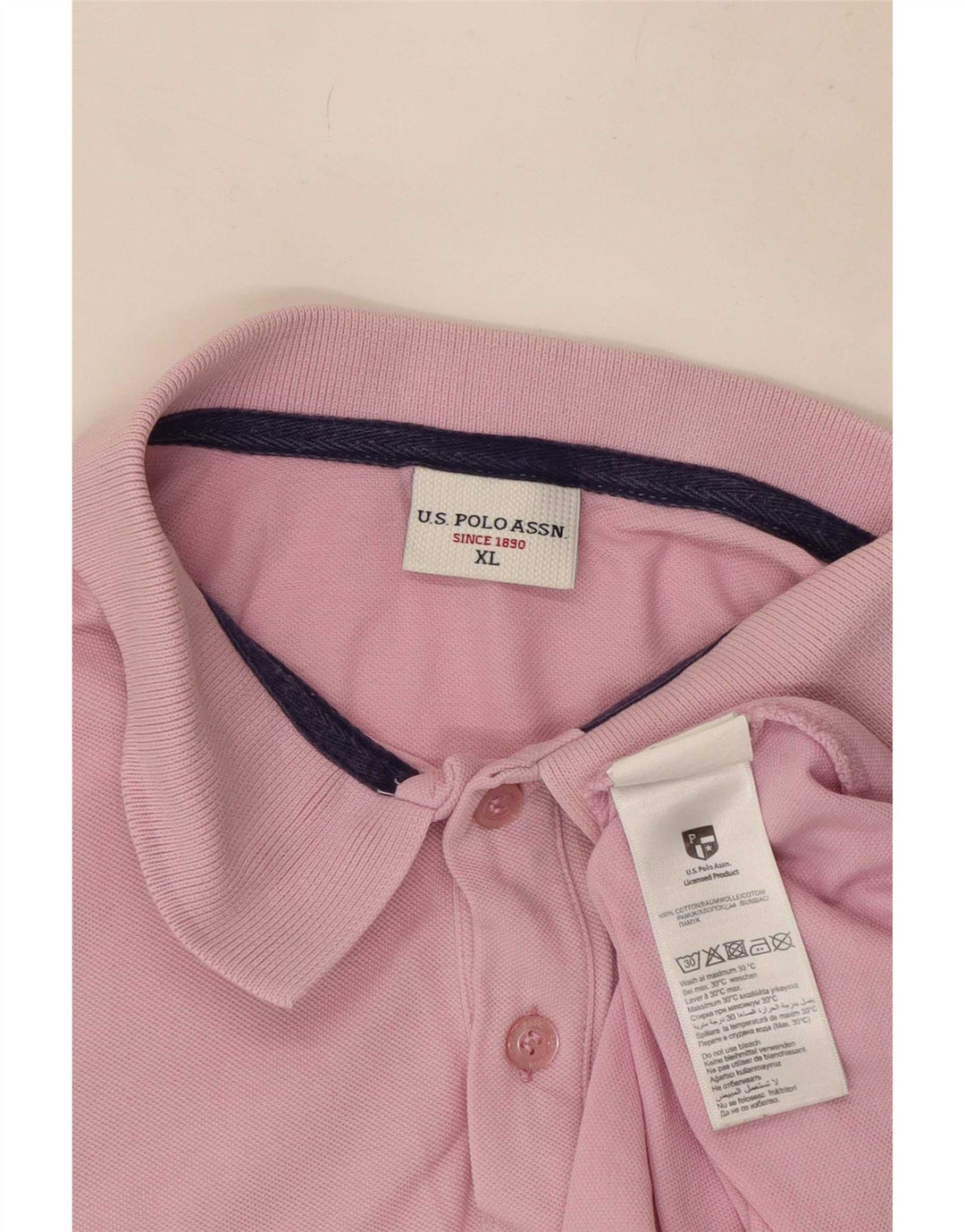 Polo Assn. Camicia da uomo XL in cotone rosa