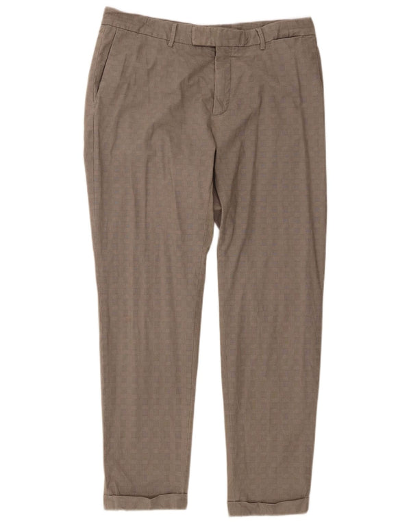 Pantaloni da abito affusolati da uomo Massimo Dutti EU 42 Large W32 L29 a quadri grigi