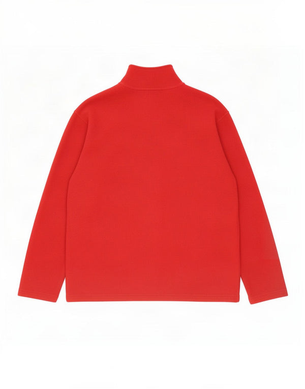 Maglione in pile da uomo The North Face con zip e collo, grande, in poliestere rosso