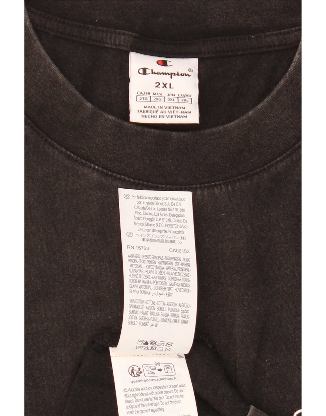 T-shirt da uomo Champion Top 2XL cotone nero