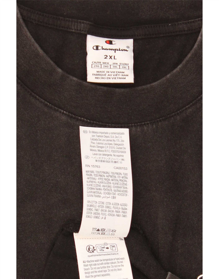 T-shirt da uomo Champion Top 2XL cotone nero