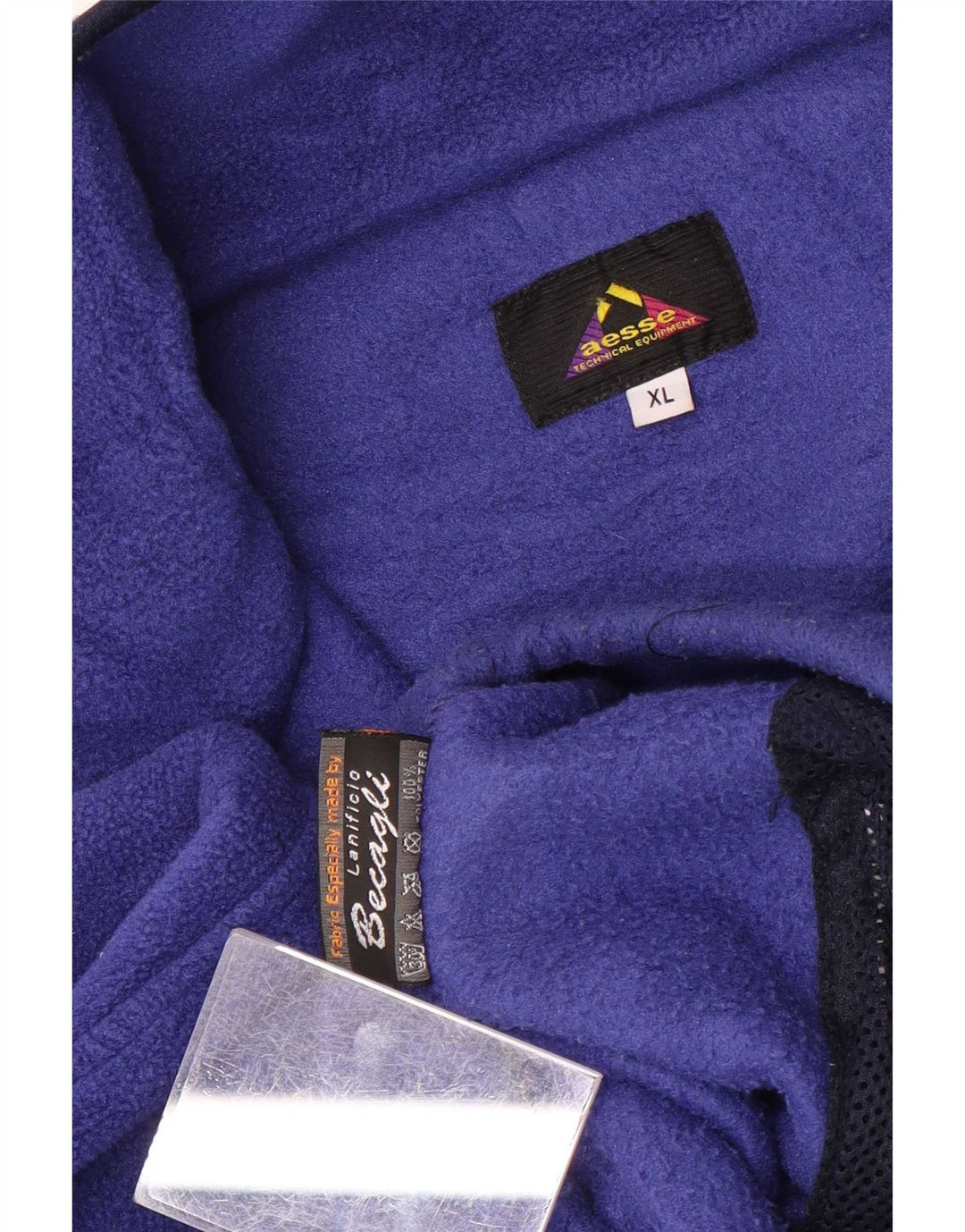 Maglione in pile da uomo con zip e collo Aesse XL blu poliestere