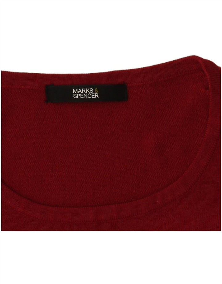 Maglione maglione con scollo a barca da uomo Marks & Spencer grande rosso