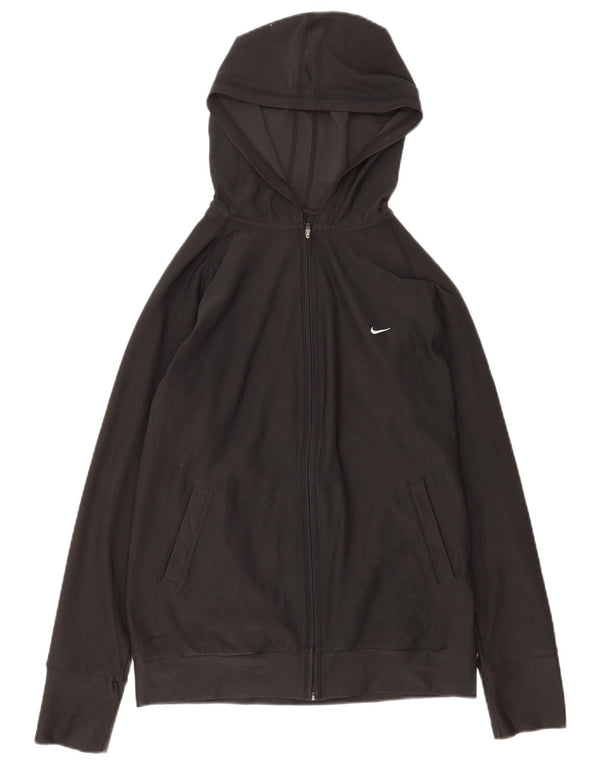 Felpa con cappuccio e zip Nike Fit Dry da donna UK 10/12 Poliestere nero medio