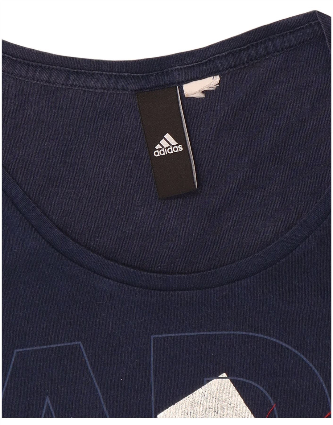T-shirt grafica da donna Adidas Top UK 12 medio blu navy