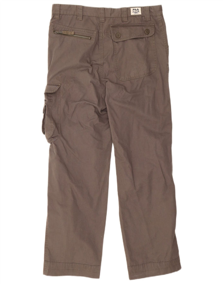 Pantaloni cargo dritti da uomo Fila W32 L28 cotone marrone