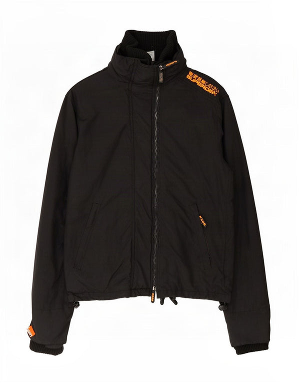 Giacca antipioggia grafica da uomo Superdry UK 38 nylon nero medio