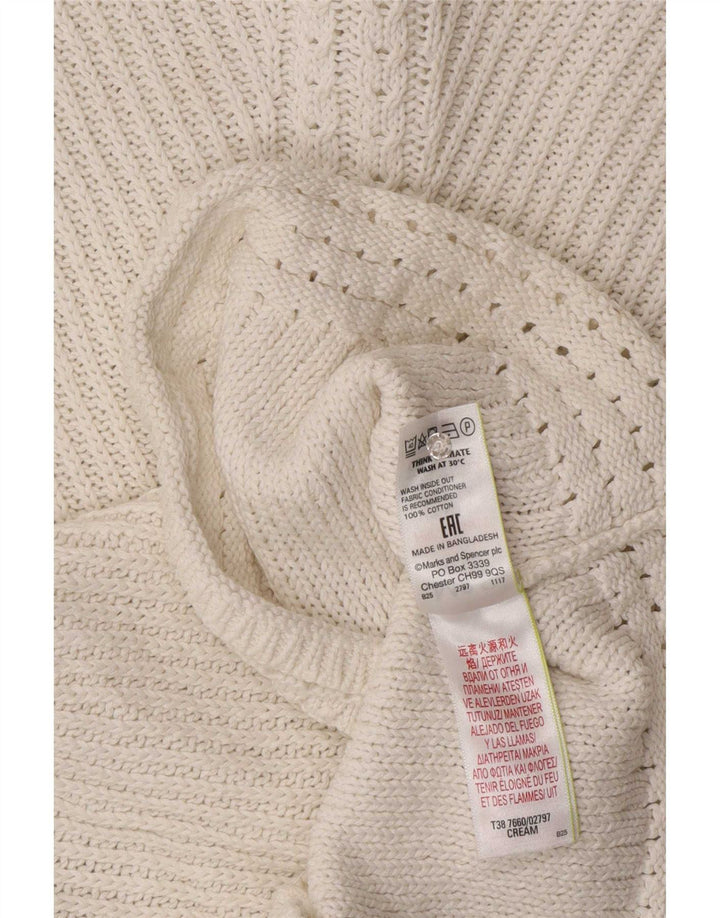 Maglione maglione con scollo a barca da donna Marks & Spencer UK 14 medio bianco sporco